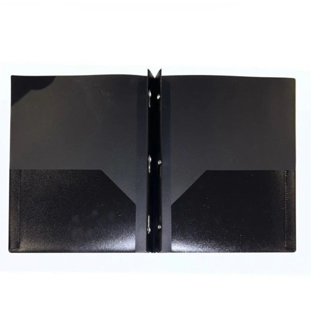 3x Wexford Heavy Duty 2 Pocket Plastic Folders w/ Report Cover & Prongs 9.5x11